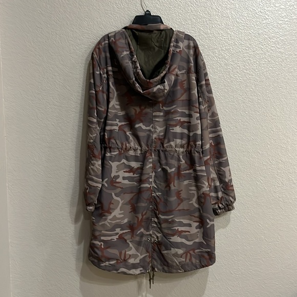 1 Sunset Lane Jacket Green Camo Womens Medium Hooded  Pockets - Picture 7 of 8